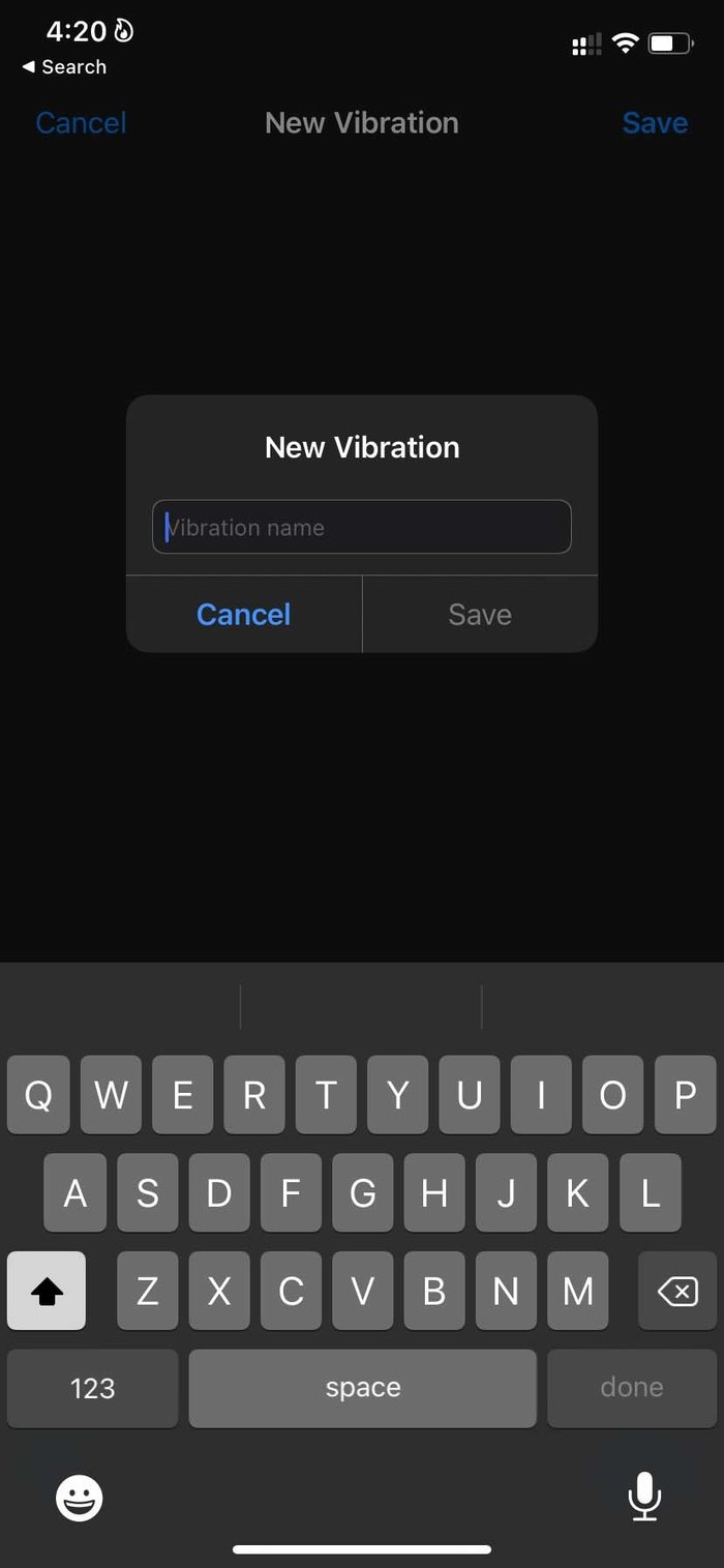 Save vibration pattern create custom vibration on i Phone