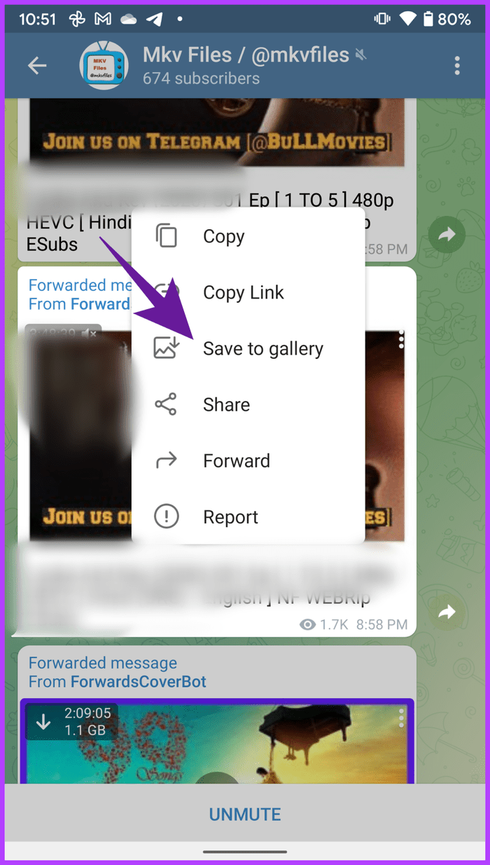 Save video telegram videos not playing on android