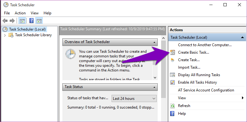 Schedule Auto Shutdown Windows 10