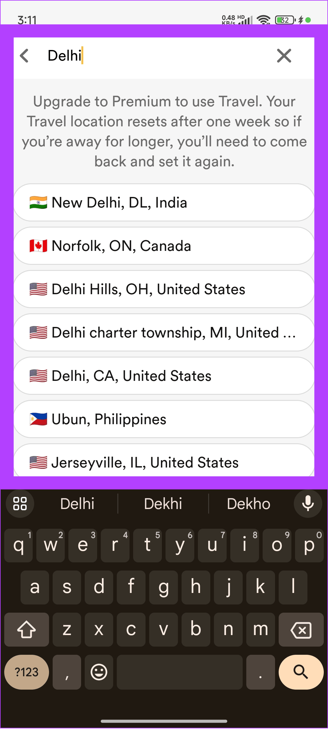 search and choose where you want to virtually travel