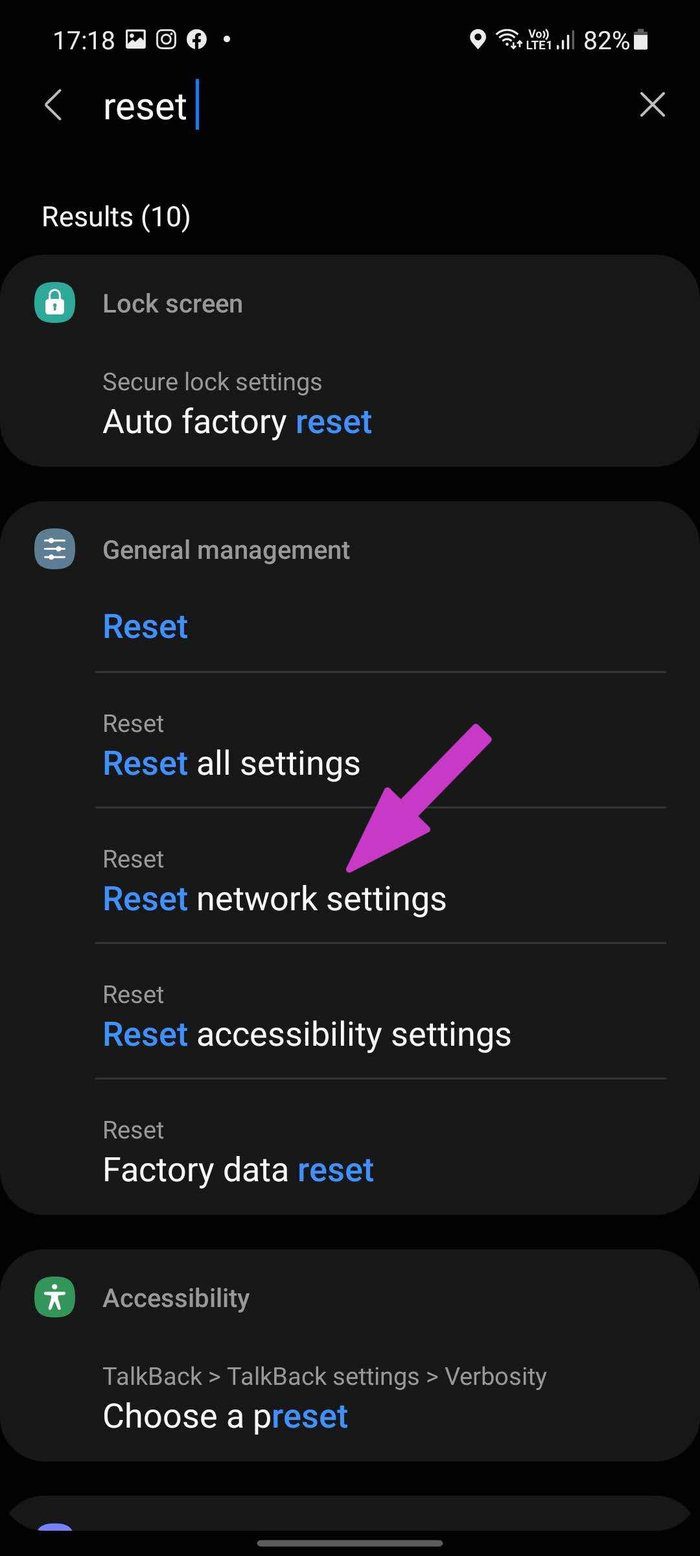 Search for network settings