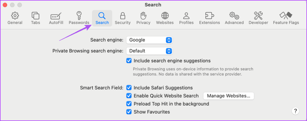 search settings safari mac 1