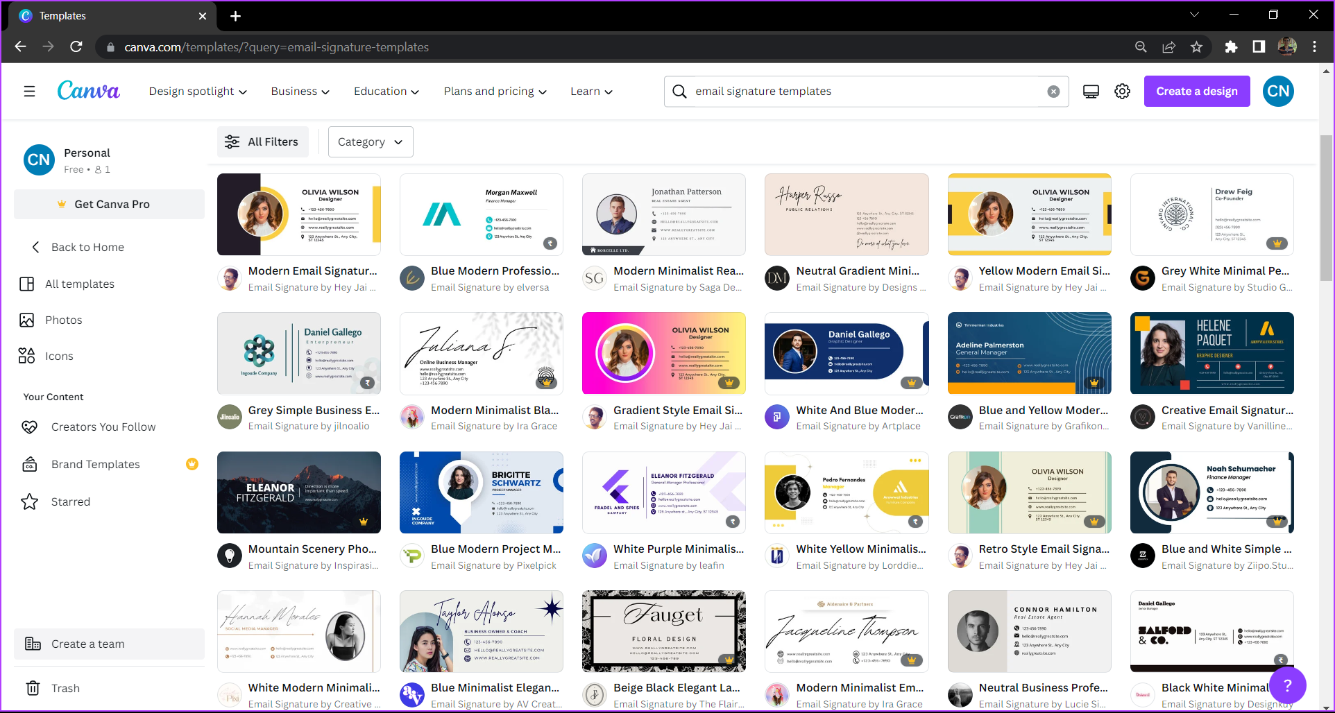 select a template from canva - 2