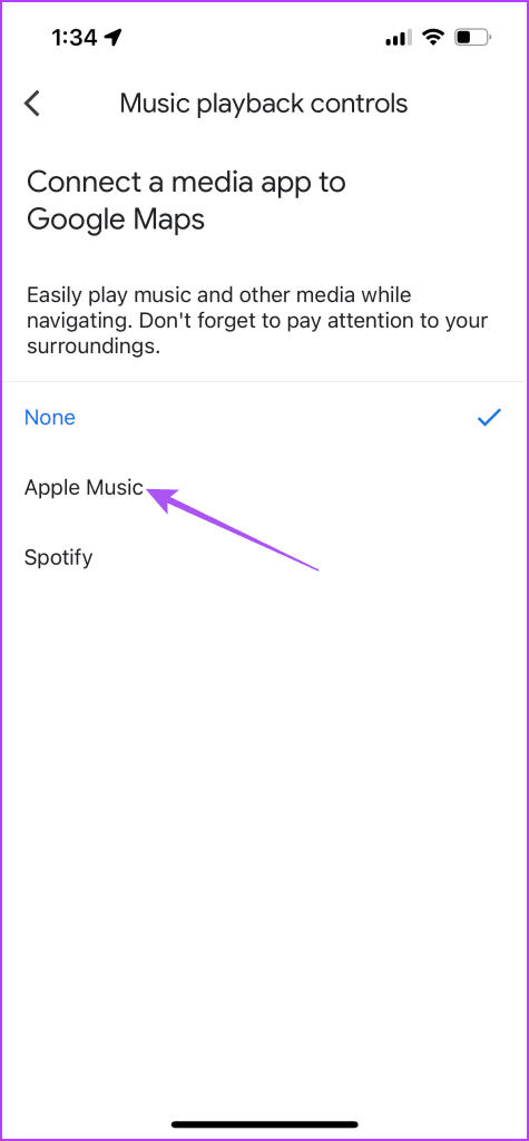 select apple music for google maps iphone