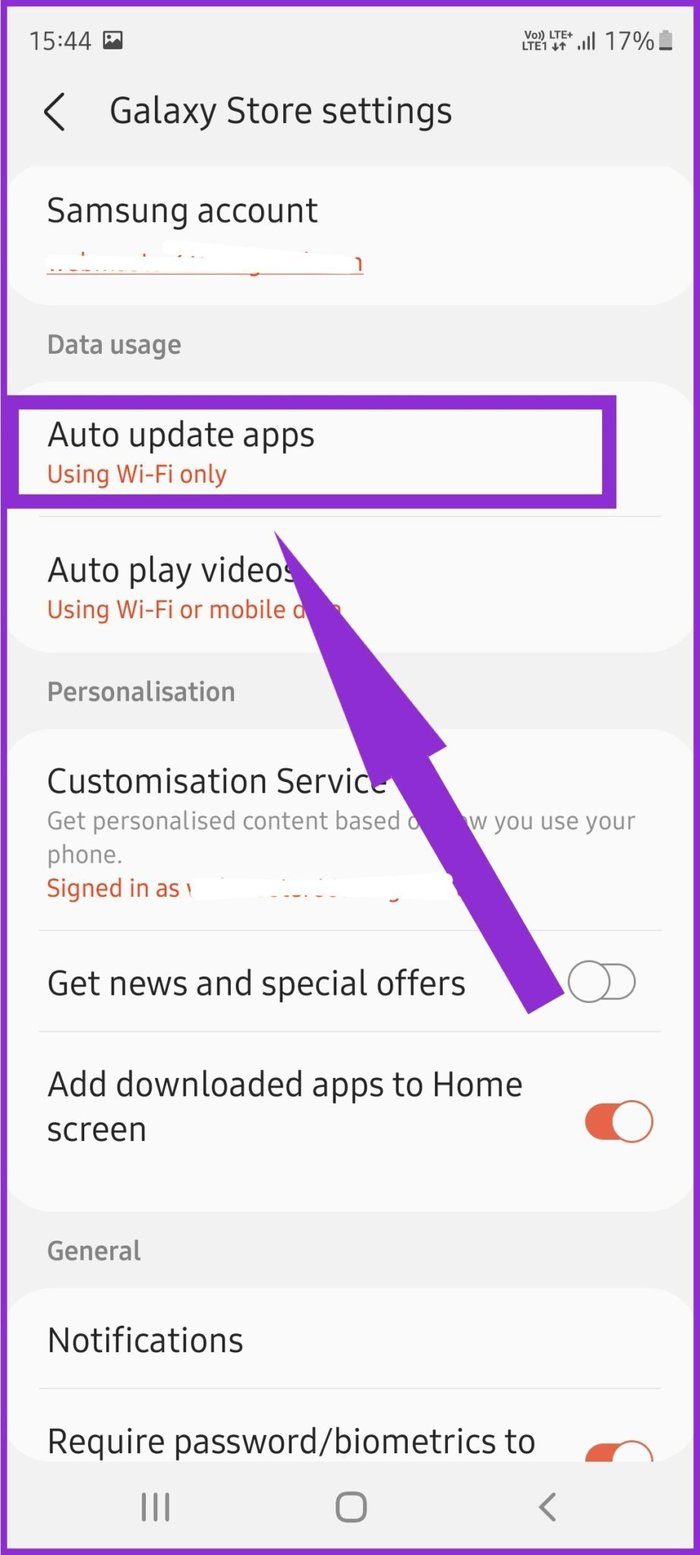 Select auto update apps