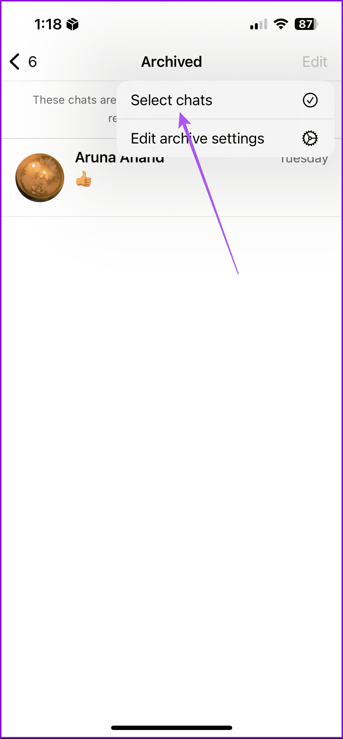 select chats archived whatsapp android