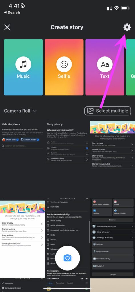 Tap the Settings gear icon