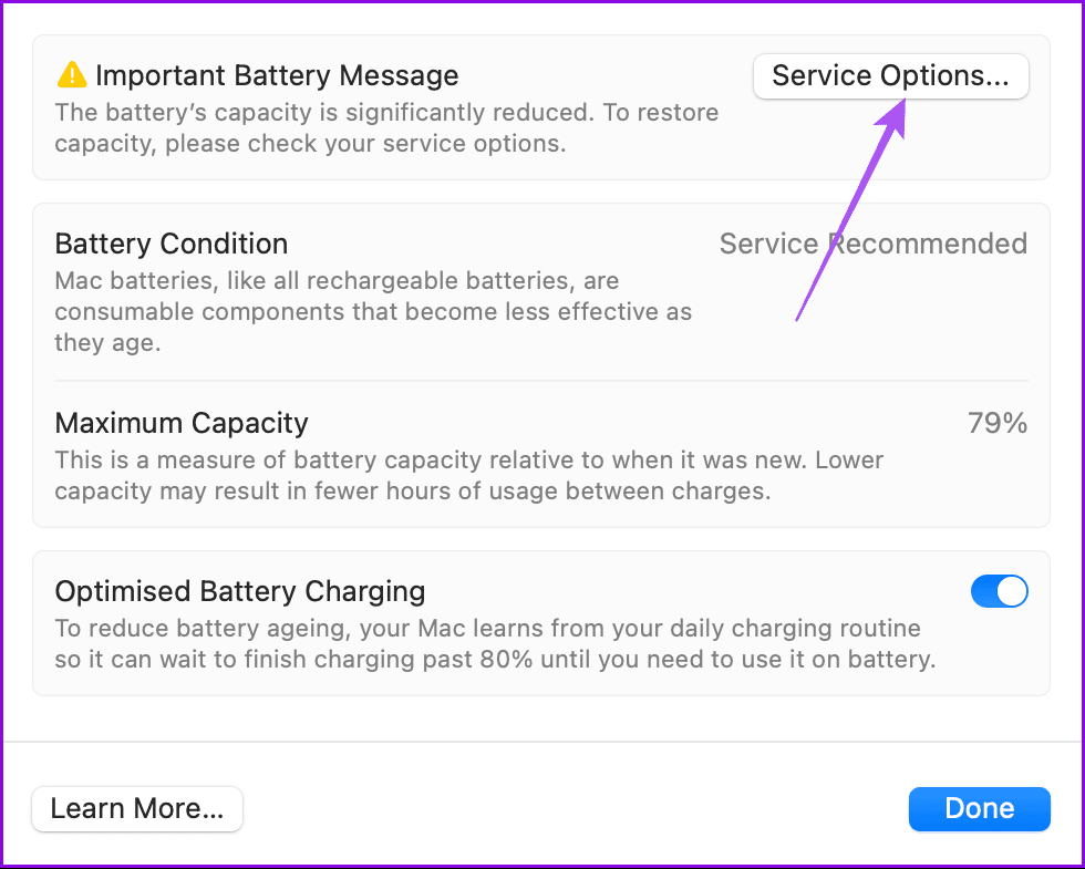 service options battery mac