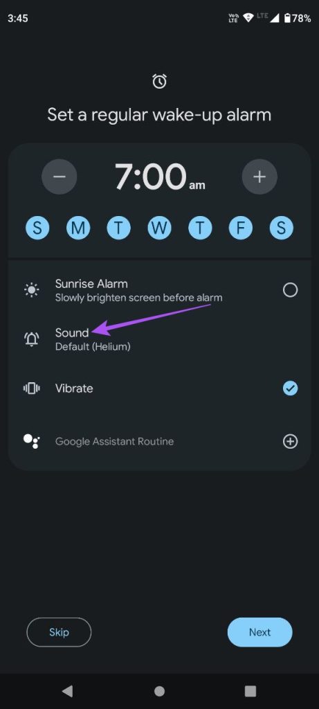 set default sound for wake up clock app android