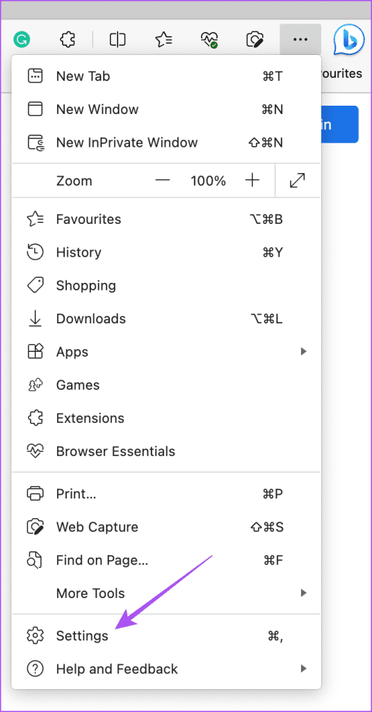 settings edge browser desktop