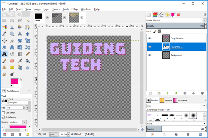 Shadow To Text In Gimp 10