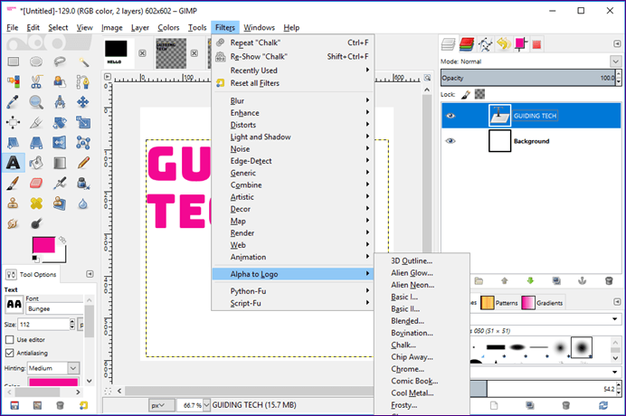 Shadow To Text In Gimp 12