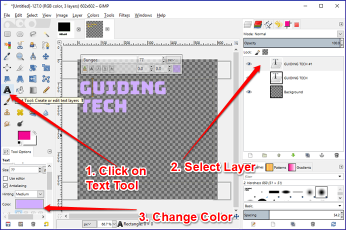 Shadow To Text In Gimp 3