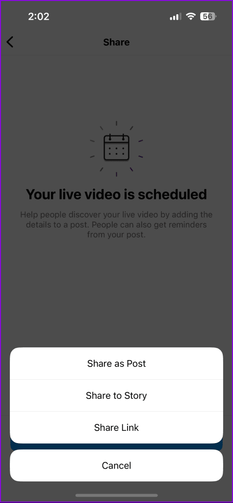 share live video as post or story instagram