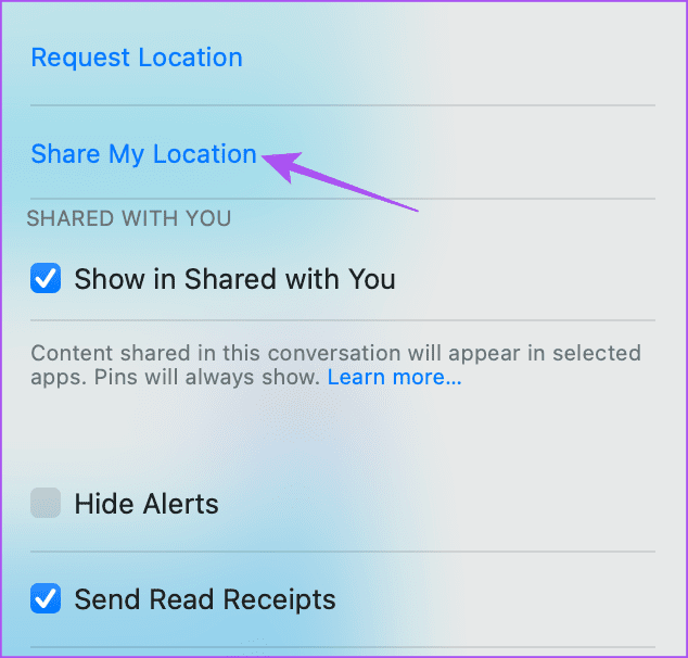share my location messages app mac