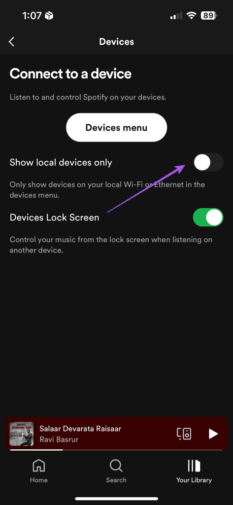 show local devices spotify settings