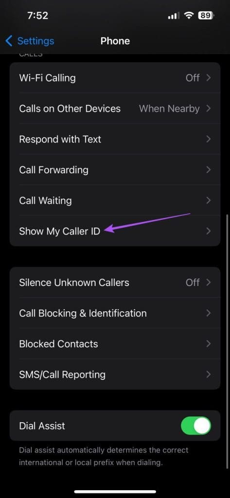 show my caller id phone settings iphone