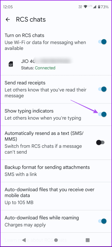 show typing indicator google messages