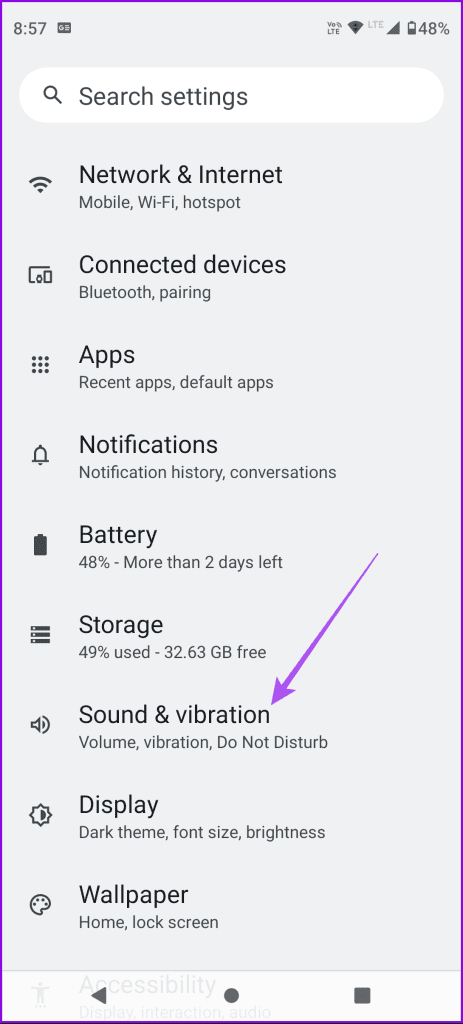 sound and vibration settings android 1