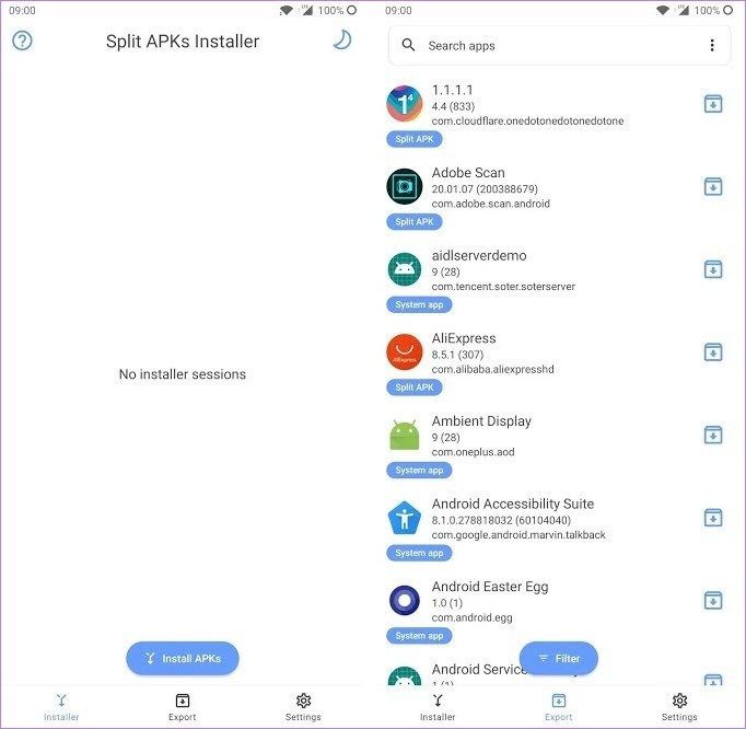 Split apks installer android