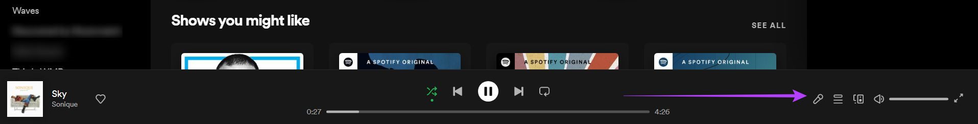 How to view lyrics on Spotify in desktop