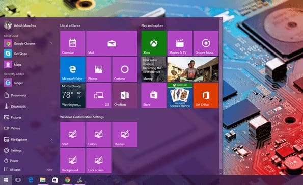 Start Menu Windows 10