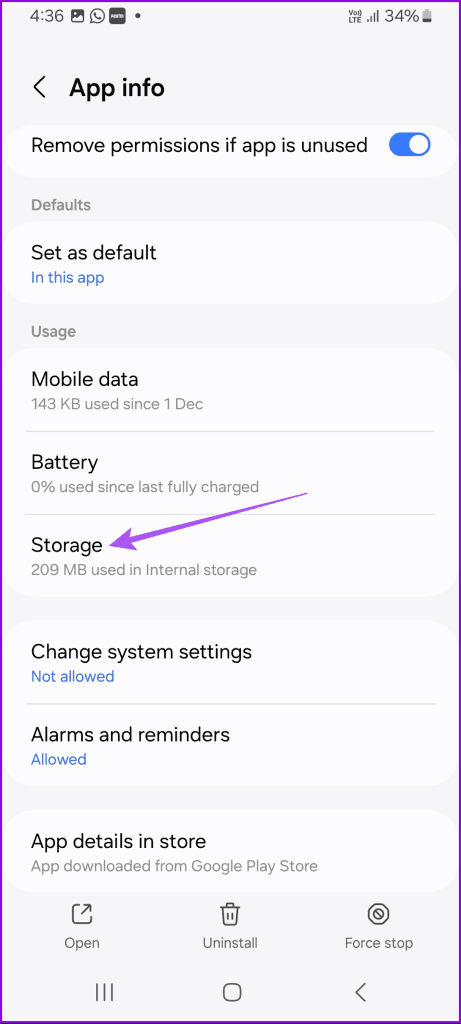 storage app info samsung health app