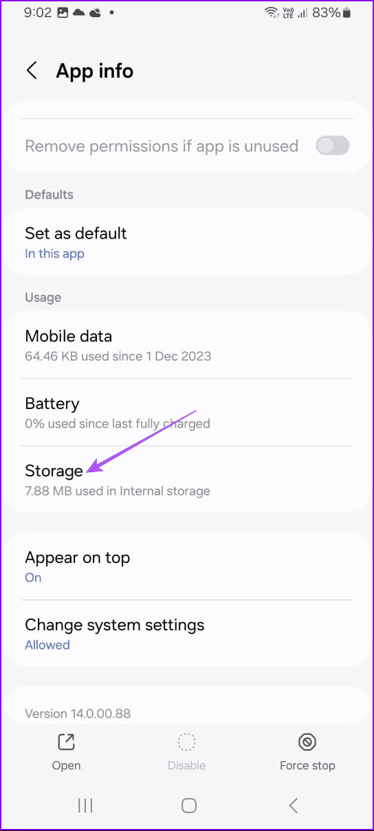 storage camera app info samsung