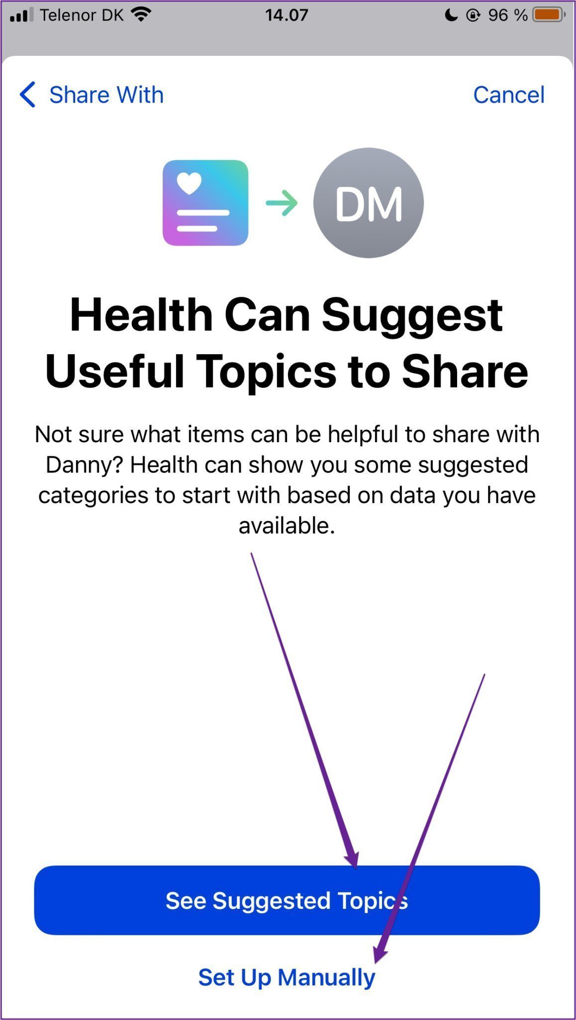 Suggested topics manual sharing ios