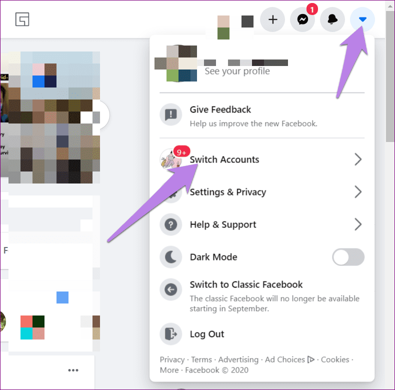 Switch between multiple facebook and messenger accounts 2