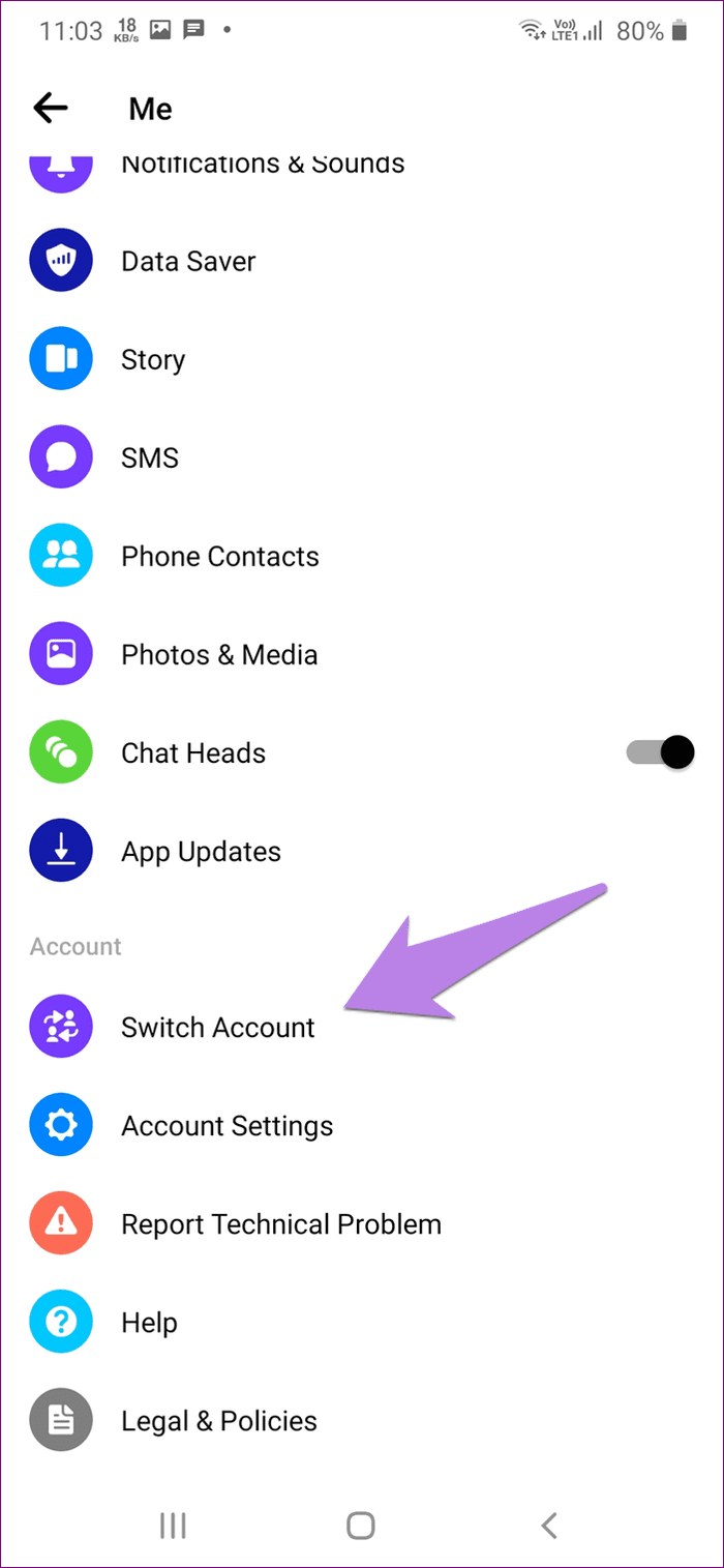 Switch between multiple facebook and messenger accounts 4