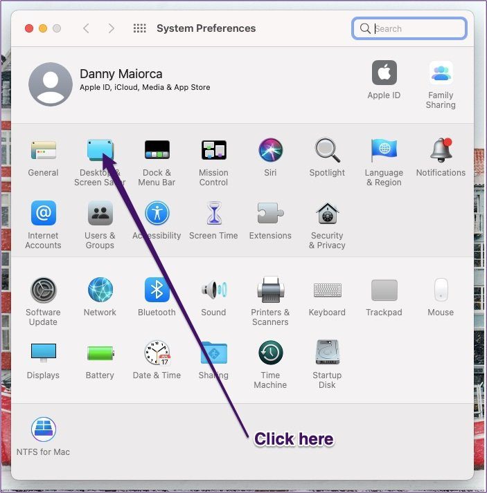 System preferences desktop screen saver