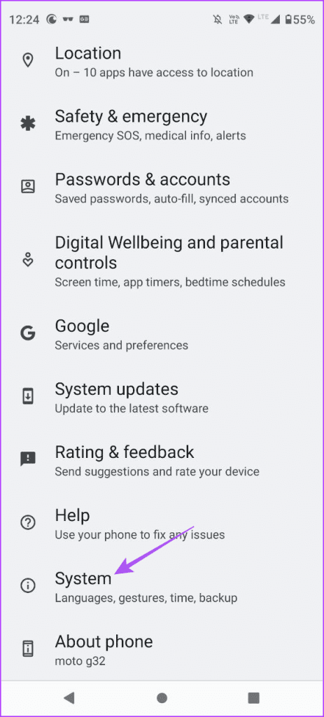 system settings android 2