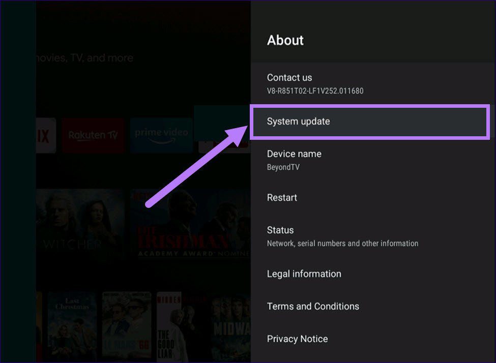 System update android tv