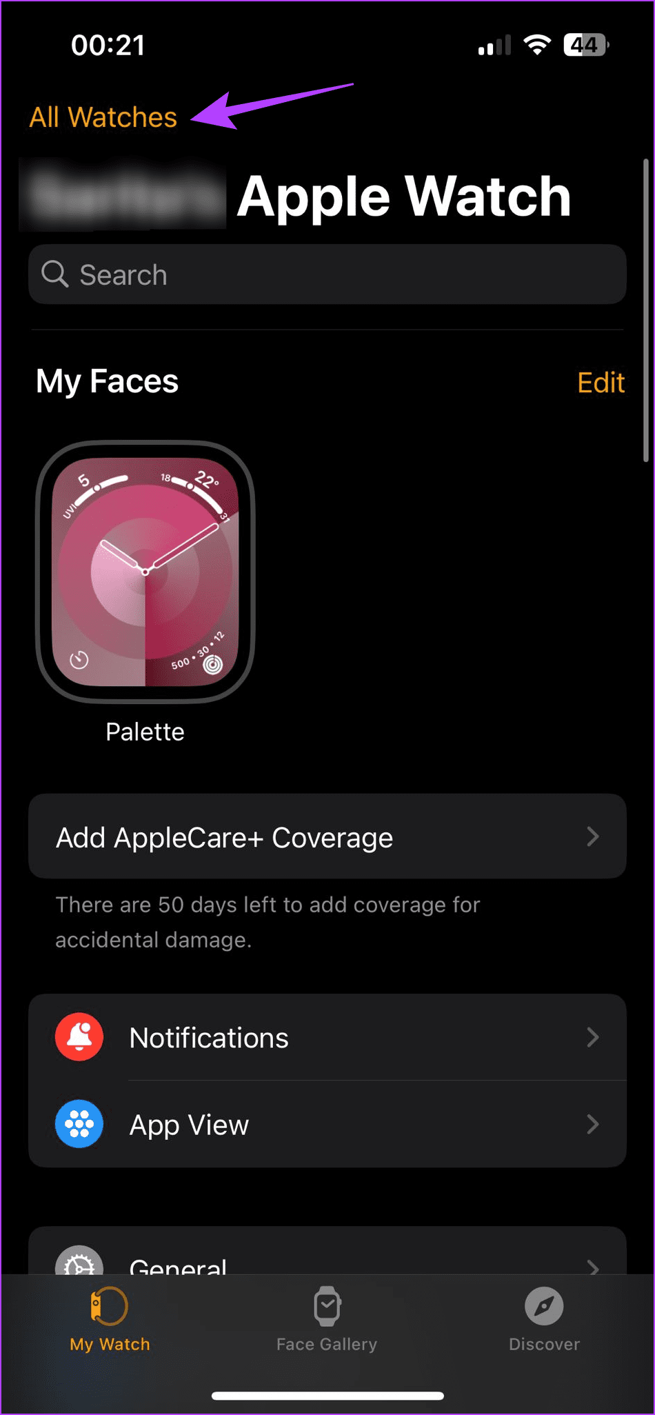 tap on All Watches 1