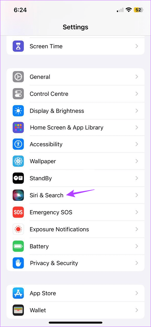 tap on Siri Search 1