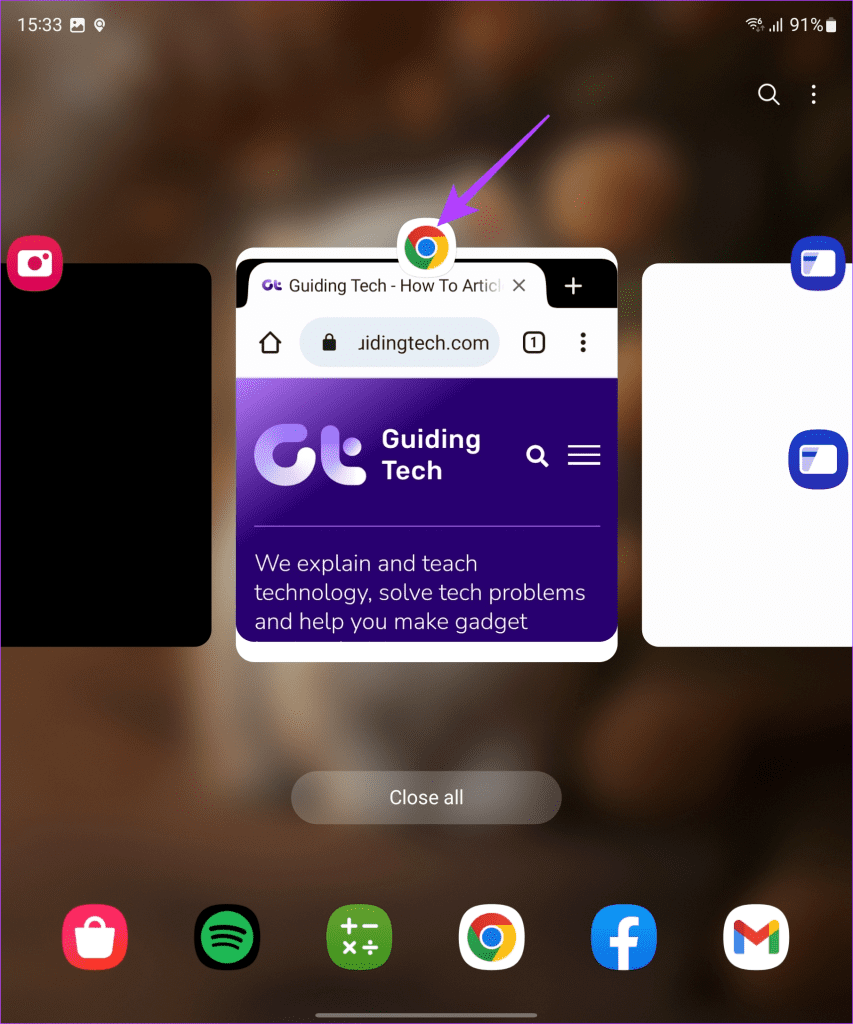 tap on the App Icon above the app window that you wish to open in the pop up format 1
