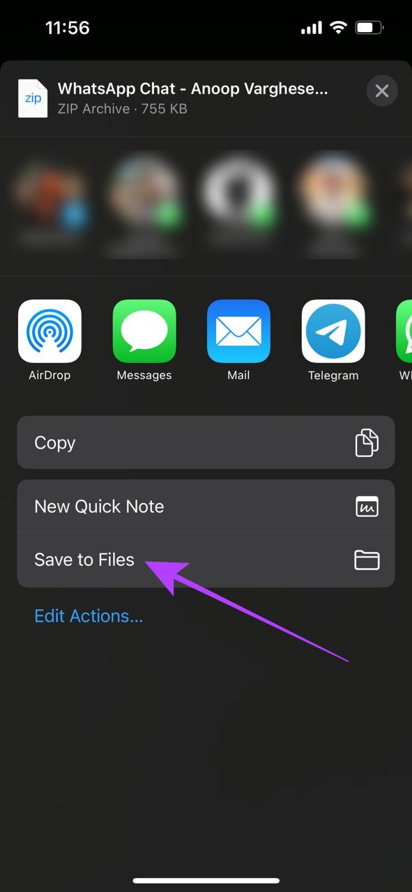 tap save to files