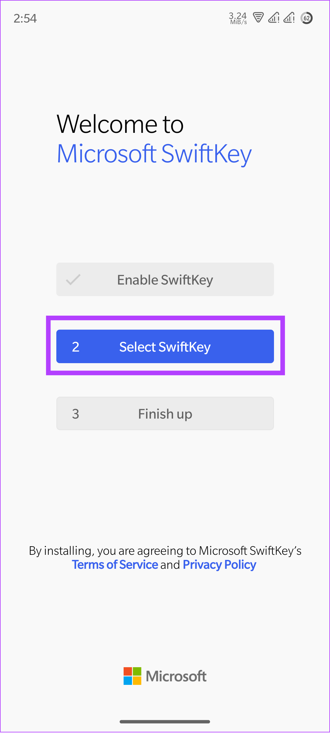 tap select swiftkey