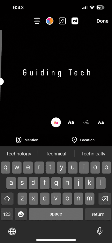 text effect IG story