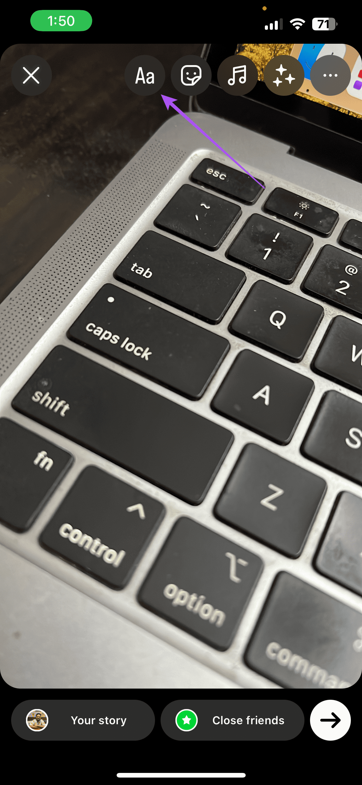 text icon instagram story
