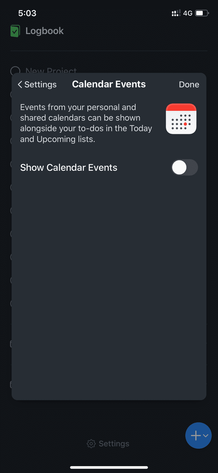 Things 3 Calendar