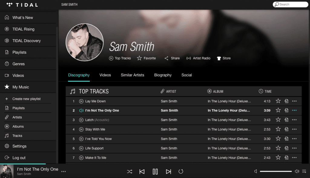 Tidal Sam Smith Artist Page Music Streaming 1024X590