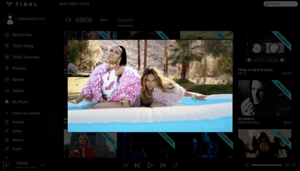 Tidal Web Player Feeling Myself Beyonce Nick Minaj Music Video1 1024X585