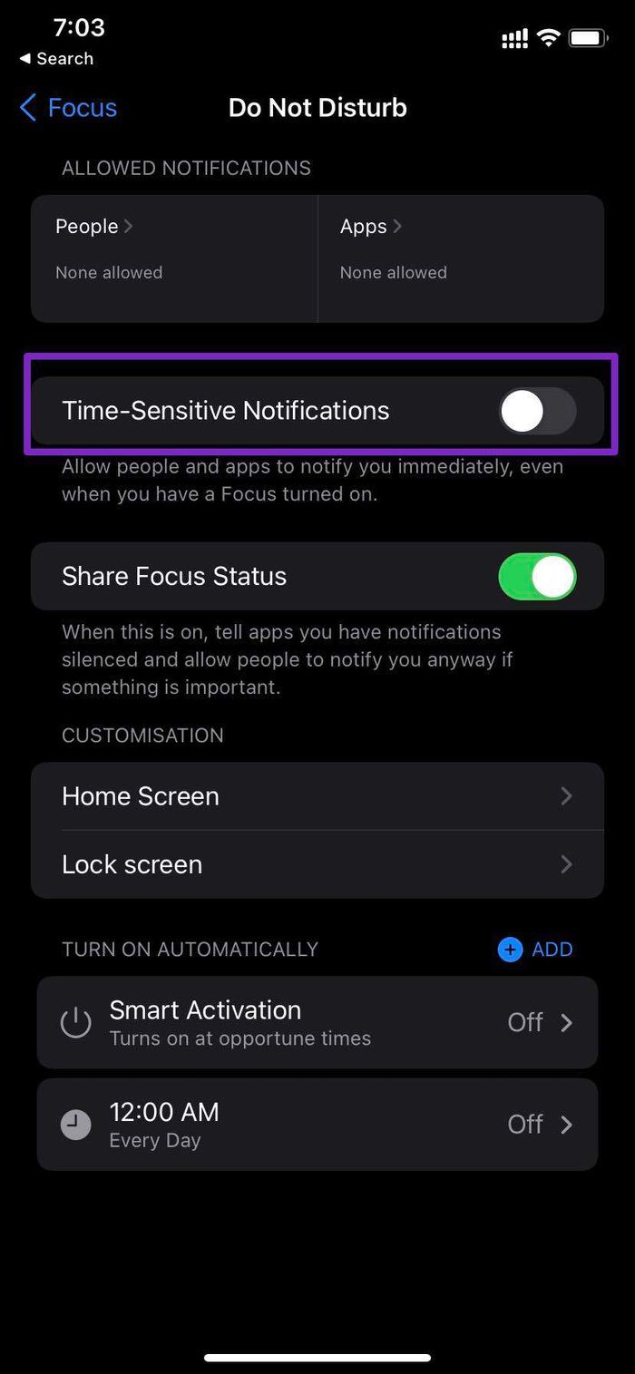 Time sensitive notifications