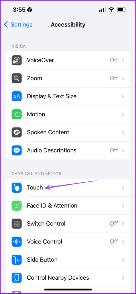 touch settings iphone 1