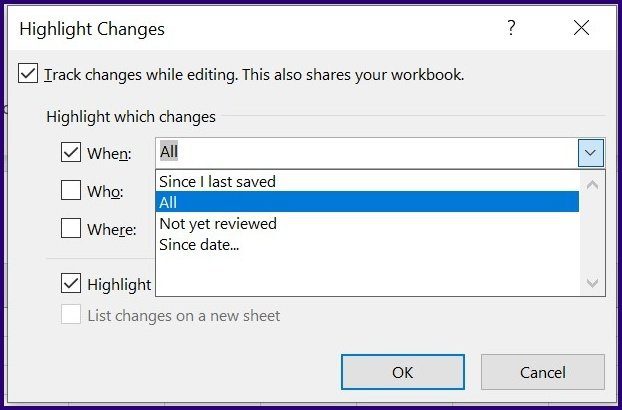 Track changes on microsoft excel step 19
