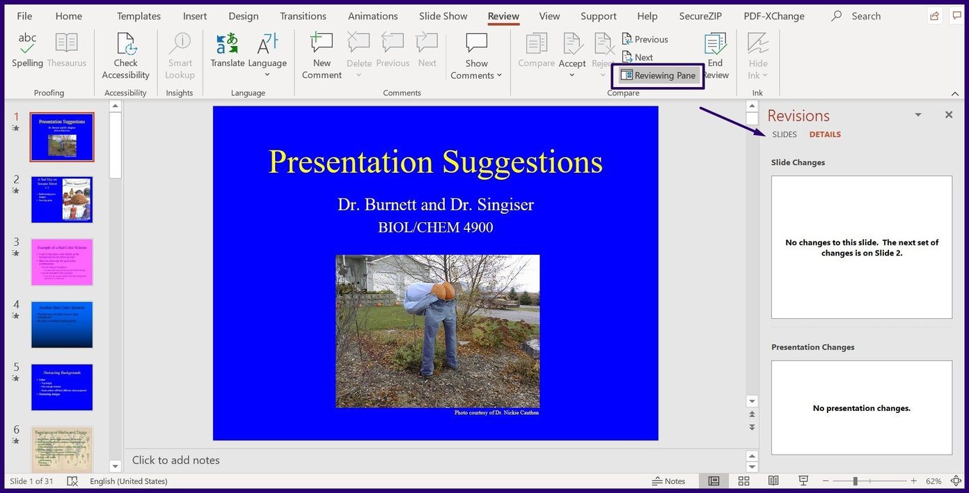 Track changes on microsoft powerpoint step 5