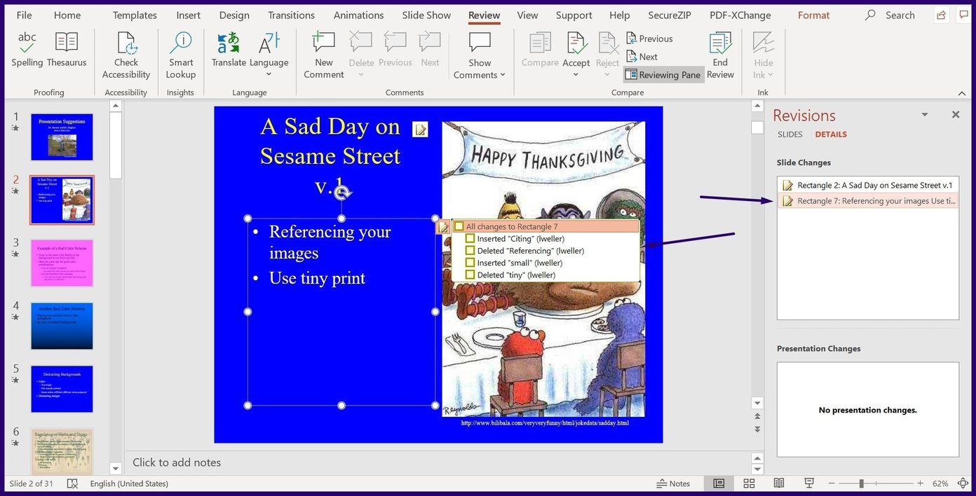 Track changes on microsoft powerpoint step 8