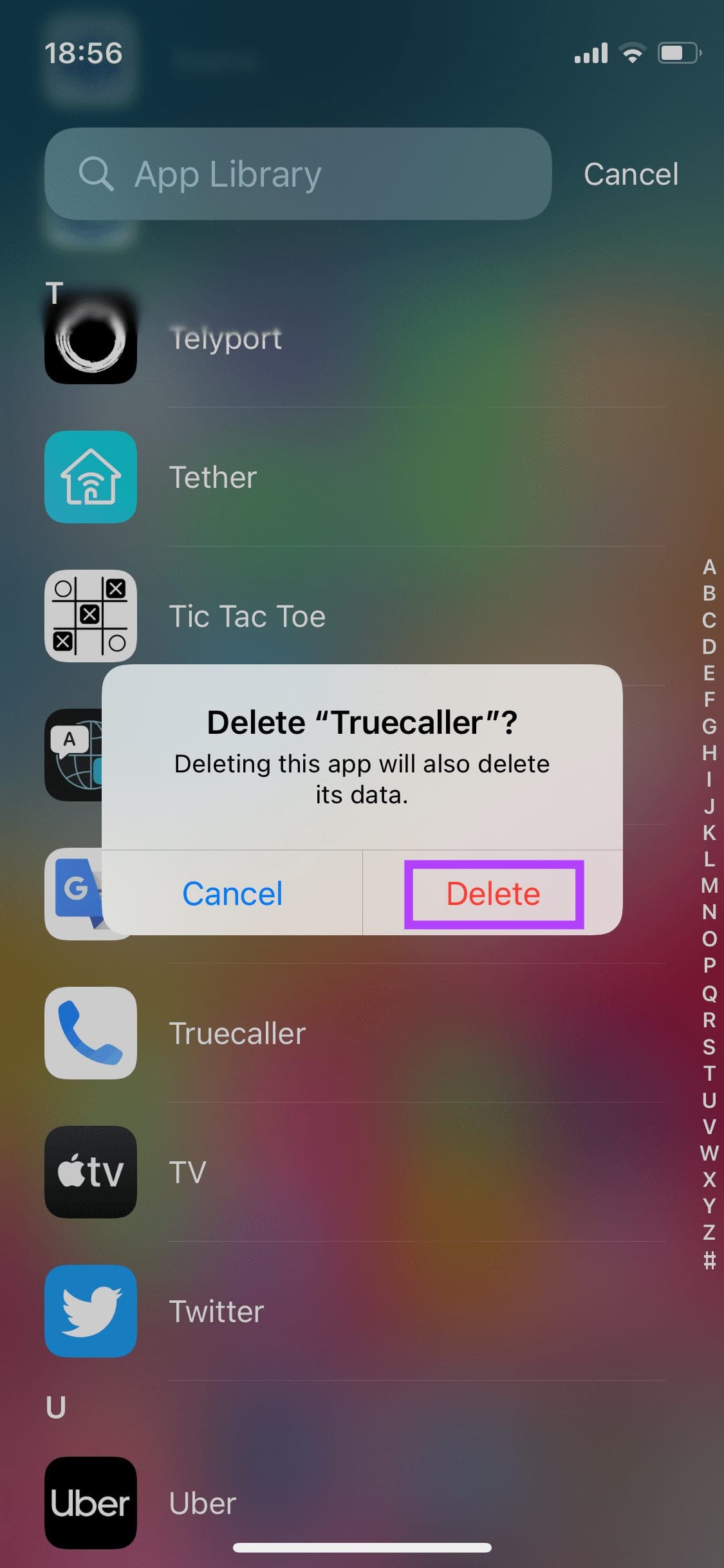 Delete app
